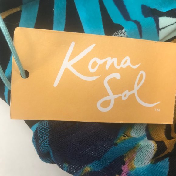 Kona Sol Women's Size Small 4-6 Strapless Twist Bandeau Flyaway Tankini Top New - Picture 3 of 13